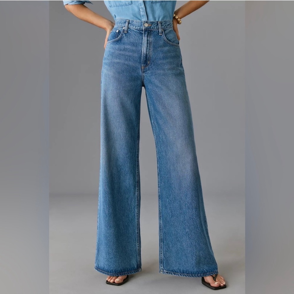 Citizens Of Humanity Medium Blue High-Rise Wide Leg Jeans